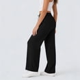 thumbnail image 4 of Jaunzuar Summer Pants for Women Straight Leg Elastic Waist Drawstring Pants Loose Versatile Casual Pants with Pockets XXXL, 4 of 6