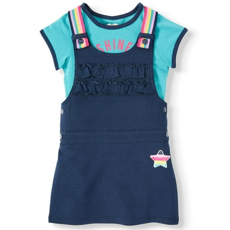 Terry Cloth Outfit Women 365 Kids From Garanimals French Terry Skirtall and Tee, 2-Piece Outfit Set (Little Girls & Big Girls) ()