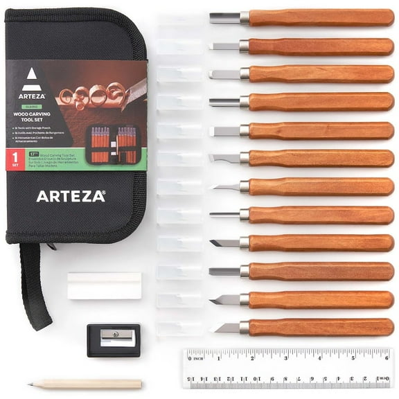 Arteza Wood Carving Tool Kit - 16 Pieces