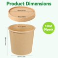 thumbnail image 2 of 50 Sets 12 Oz Paper Soup Containers with Lids, Disposable Ice Cream Cups Food Cups, To Go Hot Soup Bowls, Microwavable and Freezer Safe for Dessert Yogurt Ice Cream, 2 of 4