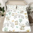 thumbnail image 2 of Castle Fairy Boys Girls Kawaii Grey Elephants 4pcs Bed Sheets,Flowers Butterflies Mushroom King Sheets,Cartoon Animal Super Cozy Sheet Set,Super Cozy Room Decor, 2 of 7