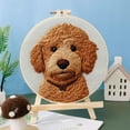 thumbnail image 2 of Punch Needle Kits Golden Doodle Dog Embroidery Starter Set with Hoop Easy for Beginners DIY Stress Relief Handmade Craft Hobby and Home Decor 20x20cm-2, 2 of 8