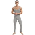 thumbnail image 2 of Eandarui Men's One Piece Stripes Athletic Jumpsuit Stretchy Soft Skinny Workout Bodybuilding Romper Dark Gray XXL, 2 of 7