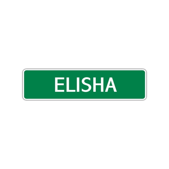 Elisha Boys Children Name Letter Printed Plaque Decoration Label Indoor Outdoor Unique Wall Novelty Aluminum Metal Sign 4"x13.5"