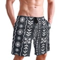 thumbnail image 6 of joogoo Men's Swim Trunks Line Bohomia Pattern Beach Shorts with Pockets XL, 6 of 6