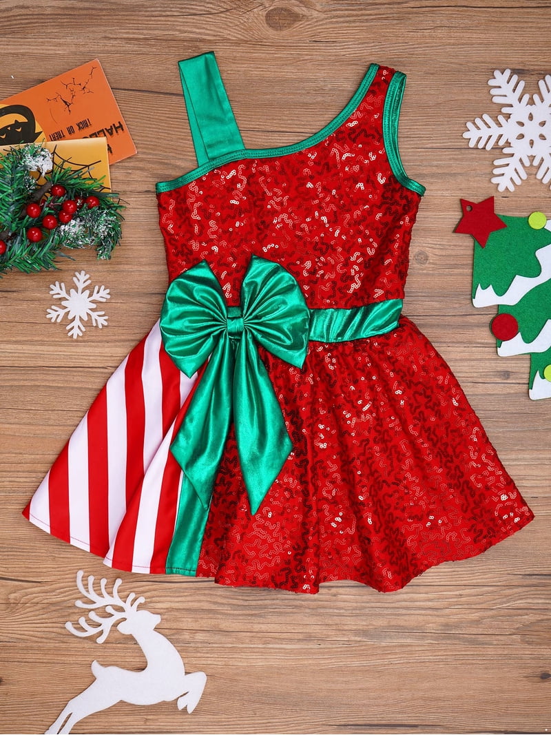 white christmas dresses Girls' Christmas Party Twirl Dress – Little Stocking Company main image 0