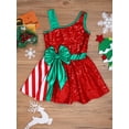 thumbnail image 5 of inhzoy Kids Girls Christmas Dance Costume Sequins Ballet Tutu Dance Leotard Dress A Red 6, 5 of 9