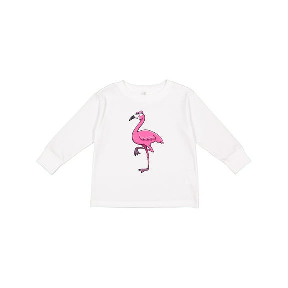 Inktastic Ladylike Flamingo Boys or Girls Long Sleeve Toddler T-Shirt