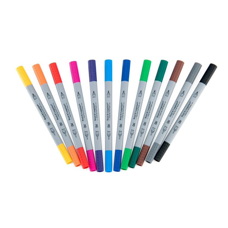 Dual Tip Brush Marker Pens By Vaci Markers Set of 24 Fineliners