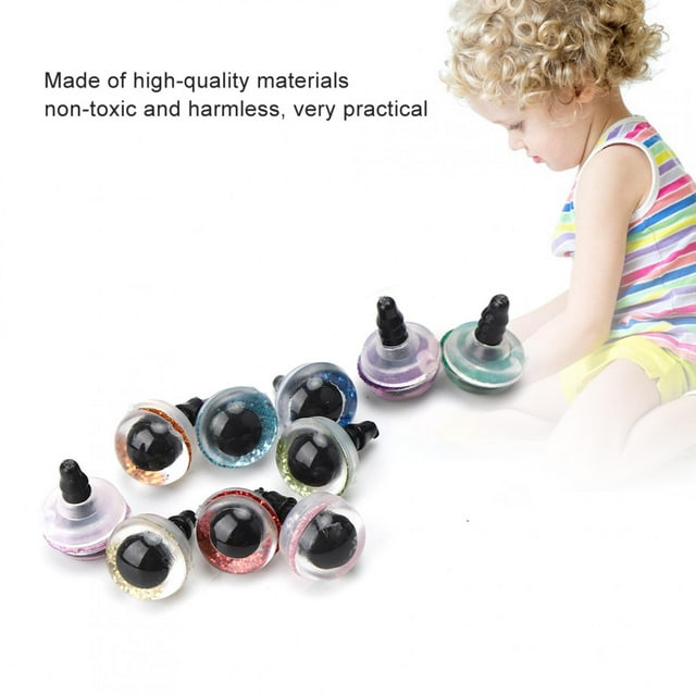 Ojos y narices de plástico, 1 caja Ojos de juguete Ojos de seguridad de plástico para oso de peluche Mu?eca animal DIY Fabricación artesanal Juguetes de bricolaje Ojos Prácticos Ni?os100 piezas) Khall 1.2182E+12