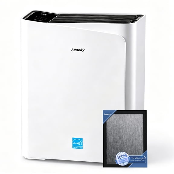 AEOCKY Air Purifier for Large Rooms, 2300 Sq Ft Coverage, 240 CADR, YearChange HEPA Filter, Turbo Mode Air Cleaner