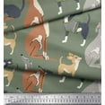 thumbnail image 3 of Soimoi Green Cotton Duck Fabric Cute Dog Decor Fabric Printed Yard 44 Inch Wide, 3 of 3