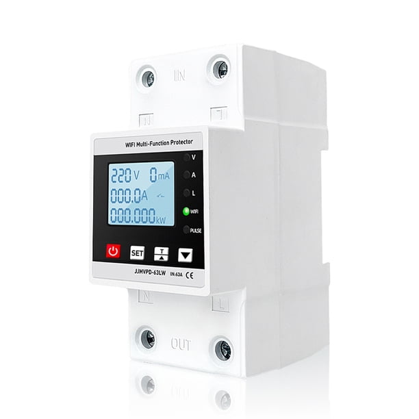 Protector de recierre automático multifuncional Potencia ajustable Dispositivo de protección de fuen CACAGOO Protector de recierre