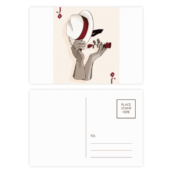playing cards j pattern postcard set birthday mailing thanks greeting card