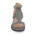 thumbnail image 6 of Journee Womens Trayle Wedge Back Heel Zip Sandals, Widths Available, 6 of 9