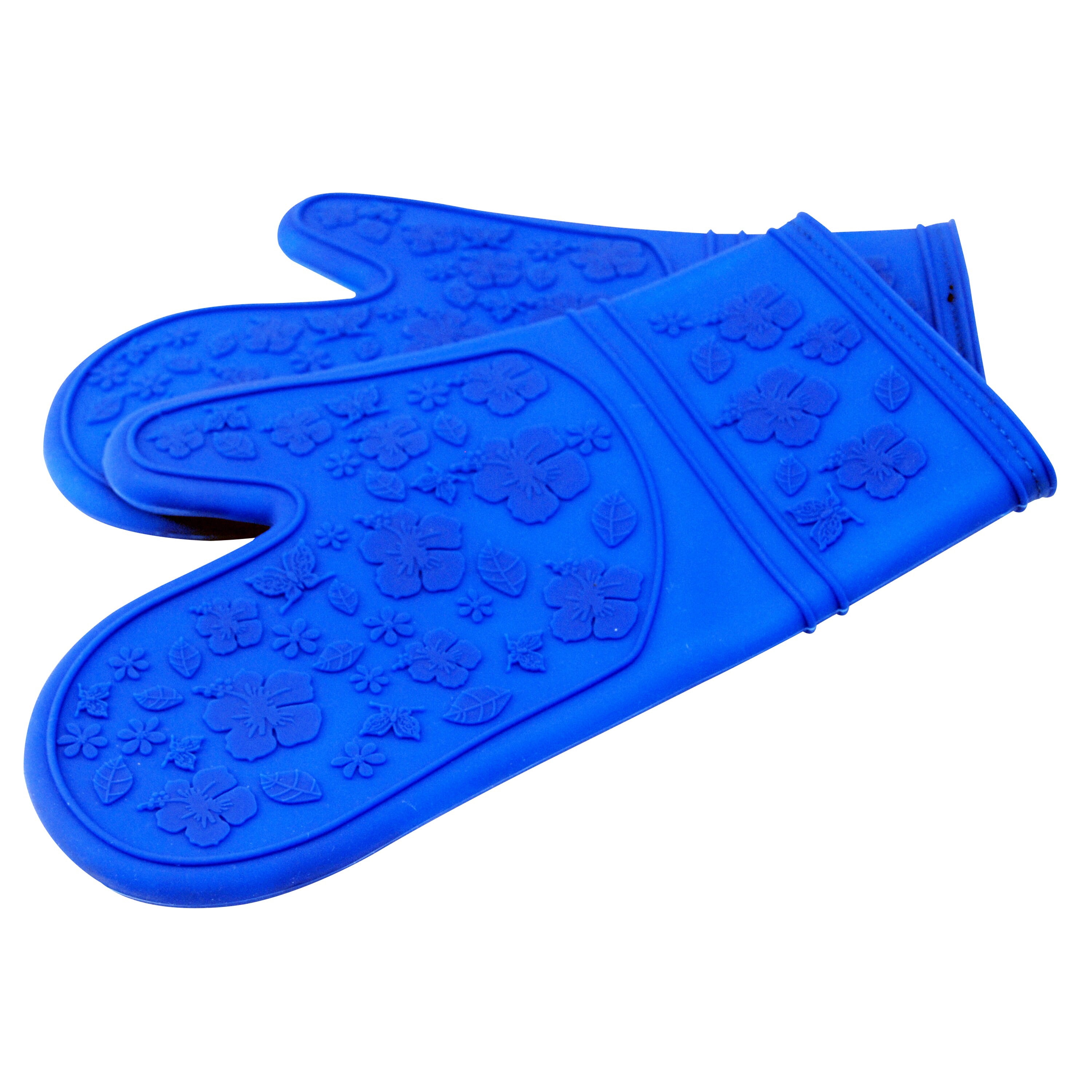 Le Chef  Ultra-flex Silicone Padded Kitchen Oven Mitts (Set of 2) Blue Diamond