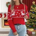 thumbnail image 2 of KHONTS Sweater Christmas for Women Turtleneck Long Sleeve Knit Sweaters Casual Loose Holiday Jumper Tops Winter Outfits C-Red XL, 2 of 4
