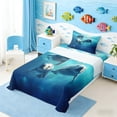 thumbnail image 3 of Manfei Underwater Manatee Twin Sheet Sets for Kids Boys and Girls, Ocean Animal Bedding 3 Pieces, 1 Flat Sheet, 1 Fitted Sheet and 1 Pillowcase, 3 of 6