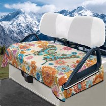 Yuyamidu Butterfly Golf Cart Seat Covers Colorful Flowers Golf Cart Club Car Seat Towel Universal Fit 2 Seats, Warm Flannel