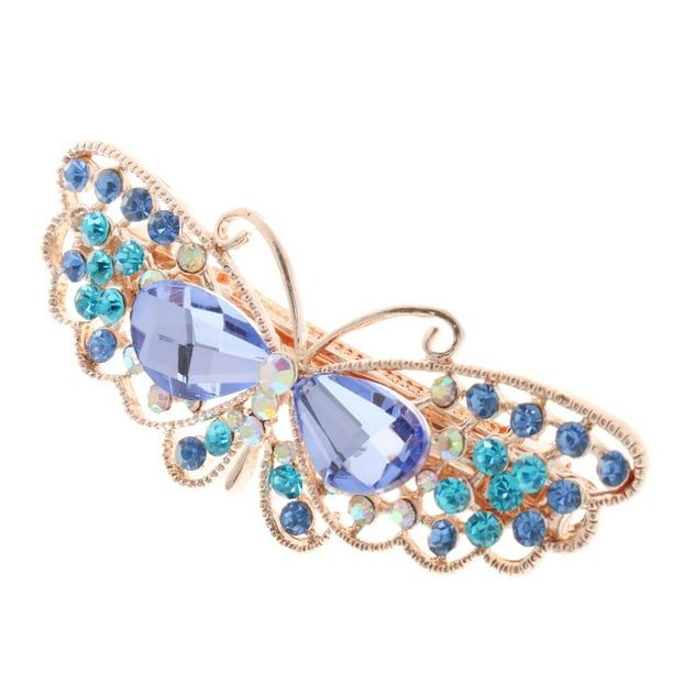 Horquillas de mariposa Yuyangstore Pasadores de pelo Clips brillantes Azul