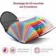 thumbnail image 2 of - Carpeta clasificadora con fuelle Carpeta de almacenamiento de papel Clasificador de plástico 24 compartimentos con tapa Documentos A4 expandibles, 2 of 5