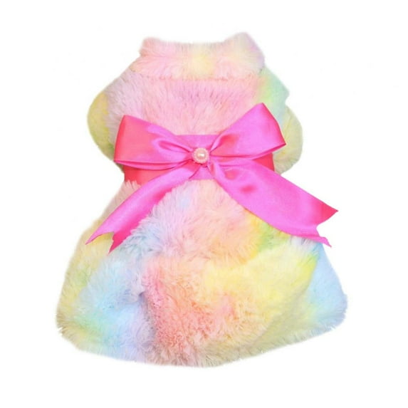 MarinaVida Dog Winter Dresses Coats Leopard Print Faux Fur Plush Warm Coats Jackets for Small Puppy Teddy Chihuahua Cold Weather Clothes
