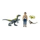 thumbnail image 1 of Dinosaurio de juguete MATTEL Jurassic World Figura de Sammy y Velociraptor, 1 of 4