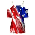 thumbnail image 5 of Dyegold Summer Tops for Women 2023 Trendy, Women Summer Cold Shoulder Cami Tops Star Stripes 4th July Tshirt Short Sleeve American Flag Patriotic Blouse ​Tunic, 5 of 5