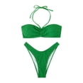 thumbnail image 3 of OSFVNOXV Womens Bikini Swimsuits Halter Neck Bandeau Seamless Bra High Waisted Bikini Swimwear Bottom Bathing Suits, 3 of 7