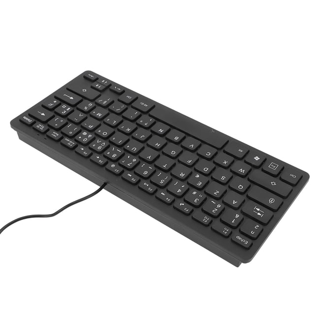 78 Keys Bilingual Language Keyboard, Ultra Thin Keyboard Plug and Play Splash Proof USB Wired Compact Keyboard for English Bilingual Users