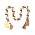 thumbnail image 1 of Cuenta de madera de frutas con borlas Cuentas rústicas de sandía de limón con borlas de yute coloridas Cadena decorativa de cuentas de madera, 1 of 5