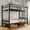 Black, variant on Virans Bunk Bed Twin Over Twin,Bunk Bed Frame with Stairs & Full-Length Guardrail,Heavy Duty Metal Bed for Dormitory and Bedroom,Space Saving,No Box Spring Needed,Rustic Brown
