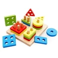 thumbnail image 3 of Miangastore Wooden Geometric Blocks Building Stacker Shape Sorter Column Puzzle Stacking Set for Kids, 3 of 4