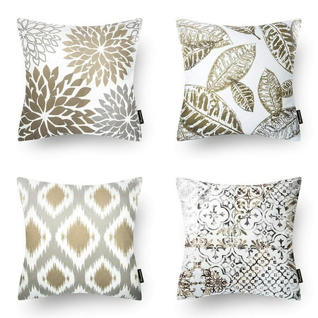 - Phantoscope New Living Series Decorative Throw Pillow Cover, 18” x 18”, Coffee, 4 Set