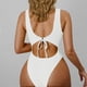 thumbnail image 4 of Trajes de baño de una pieza para mujer, conjuntos de bikini sin espalda con tirantes ajustables a la moda de color sólido para mujer, traje de baño para mujer, 4 of 6