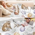 thumbnail image 5 of 70x55 Inches Glow in The Dark Blanket Cozy Throw Camping Blankets for Home and Outdoor Use Watercolor Rabbit Pattern, 5 of 8