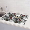 thumbnail image 6 of Sikiie Skulls Roses Dish Drying Mat, Kitchen Counter Mat, Self Drying Mat for Kitchen Counter Dish Drying Pad ,for Dishes, Utensils, Pots and Pans（24" x 18"）, 6 of 7