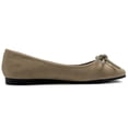 thumbnail image 5 of Ollio Women's Shoes Faux Suede Rhinestone Ribbon Square Toe Ballet Flat SF1760, 5 of 6
