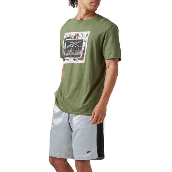 Reebok Mens Regular fit Athletic Basketball Shorts Small Grey Silver Black Solid
