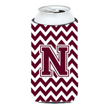 

Caroline s Treasures CJ1051-NTBC Letter N Chevron Maroon and White Tall Boy Beverage Insulator Hugger Tall Boy multicolor