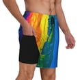 thumbnail image 4 of Xecao Rainbow Colored for Men's Swimming Trunks Swim Trunks Quick Dry Swim Shorts with Mesh Lining Funny Swimwear Bathing Suits, 4 of 9