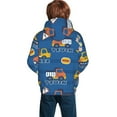 thumbnail image 6 of Kll Unisex Kids Boys Girls Hooded Pocket Pullover Hoodies-Construction Vehicles, 6 of 9