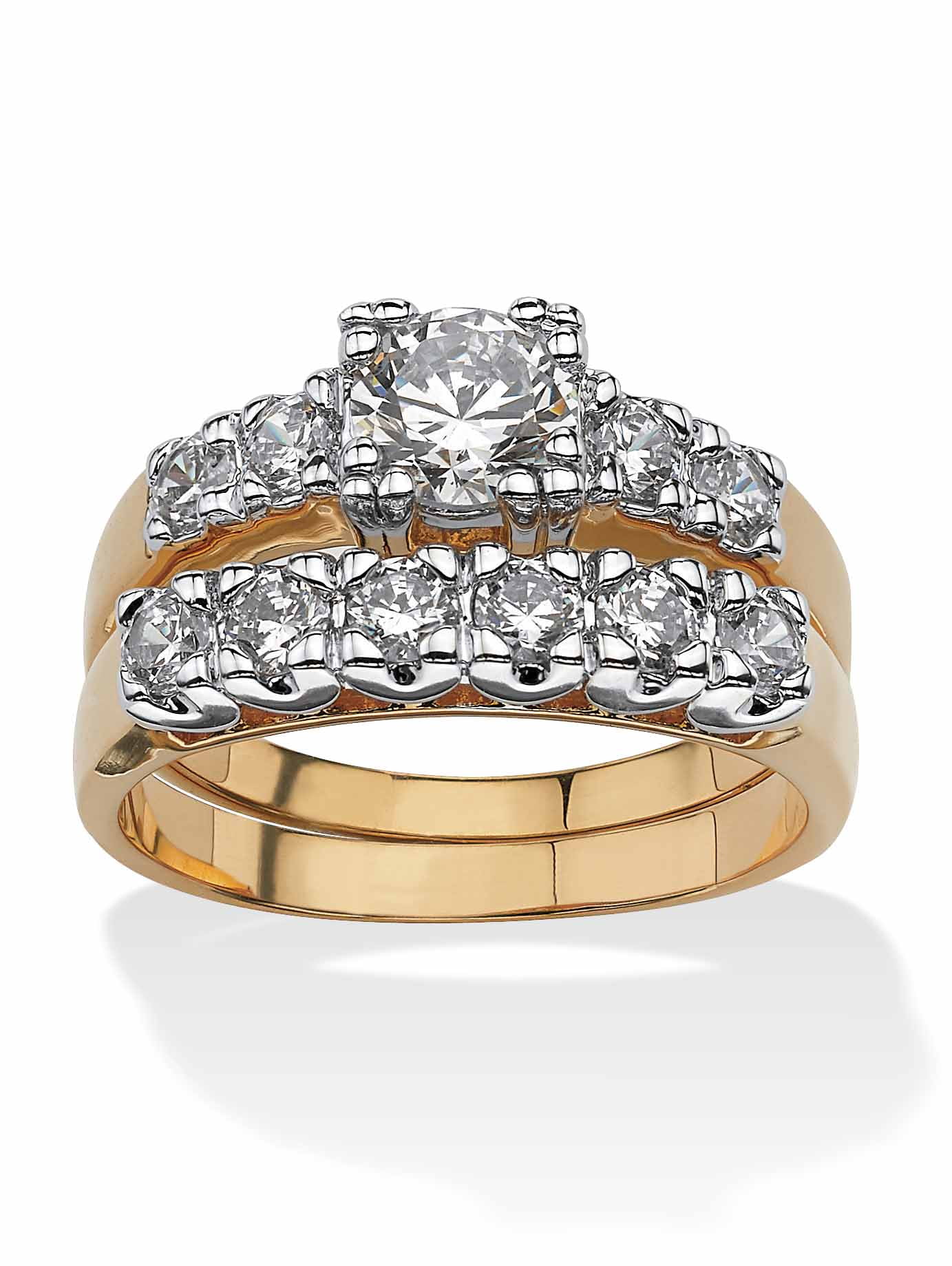 Collection 1K Yellow Gold Cubic Zirconia Stackable Ring Size 8 