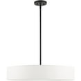 thumbnail image 2 of 5 Light Black Chandelier with Hand Crafted Off White Fabric Hardback Shade, 2 of 6