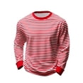 thumbnail image 3 of Men's Red and White Wide Striped Shirt, Carnival Fancy Dress Long Sleeve Crew Neck Jumper, 3 of 4