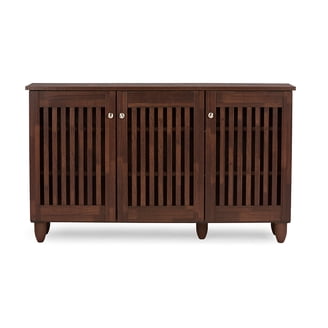 Baxton Studio Winda 3 Door Wooden Entryway Shoe Storage Cabinet in