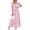 Leaves Pink, variant on PRETTYGARDEN Women's Floral Boho Maxi Dresses Flowy Short Sleeve A Line Smocked Eyelet Summer Beach Vacation Clothes