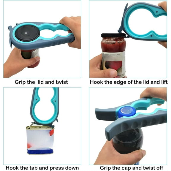 Opener Bottle Opener and Can Opener for Weak hands, Seniors with Arthritis and Anyone with Low Strength, Jar Opener Get Lids Off Easily