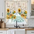 thumbnail image 6 of Yellow Sunflowers Swag Curtains for Kitchen/Bedroom/Living Room, Floral Bees Elegant Pastoral Botanical Scalloped Curtains 63 Inch Long, Window Swag Topper Curtains Valances 2 Panels Set 36"x63", 6 of 8