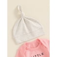 thumbnail image 6 of Suealasg Newborn Boys Fall Outfits 3Pcs Baby Boys Clothes Set Long Sleeve Letters Romper Long Pants Hat 3 6 9 12 Months Infant Boys Autumn Clothing, 6 of 7